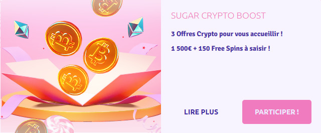 bonus bienvenue crypto sugar casino