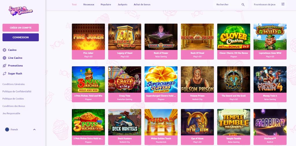 jeux sugar casino